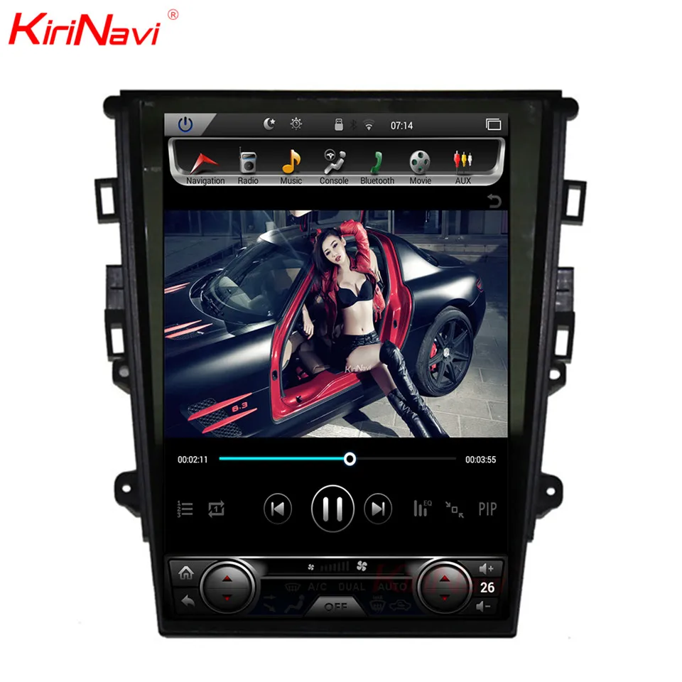 KiriNavi 12,1 ''телса стиль вертикальный экран Android 8,1 Автомагнитола Gps навигация для Ford Mondeo Автомагнитола Dvd мультимедиа wifi