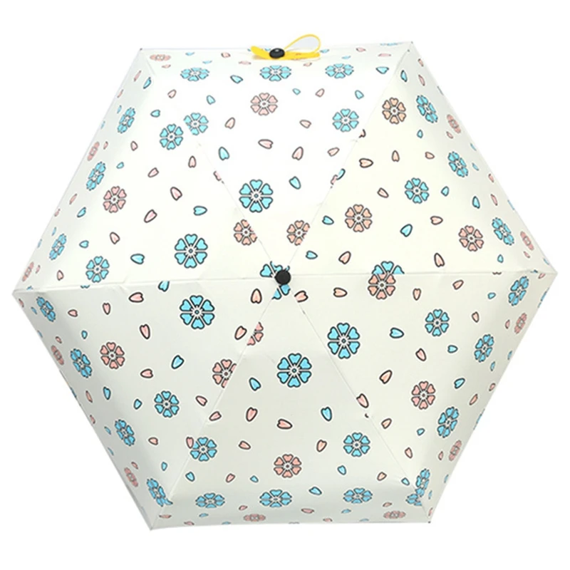 Quality Pocket Mini Umbrella Windproof And Durable 5 Fold Flat Head Portable Uv Flower | Дом и сад