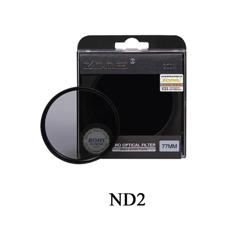 

ZOMEI HIGH Quality Neutral Density filtro ND2 ND4 ND8 Filter for Canon Nikon Sony Pentax Camera Lens 52/55/58/62/67/72/77/82mm