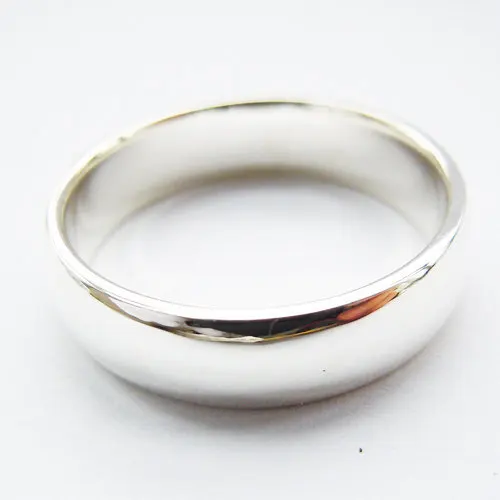 Портной сделанный 6 мм Классический куполовидный кольцо из стерлингового