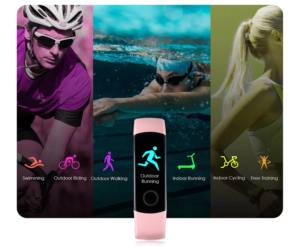 huawei Honor Band 4 смарт-браслет 0,95 ''Цвет активно-матричные осид, с сенсорным экраном, Плавание осанки обнаружит устройство для отслеживания сердцебиения во время сна оснастки