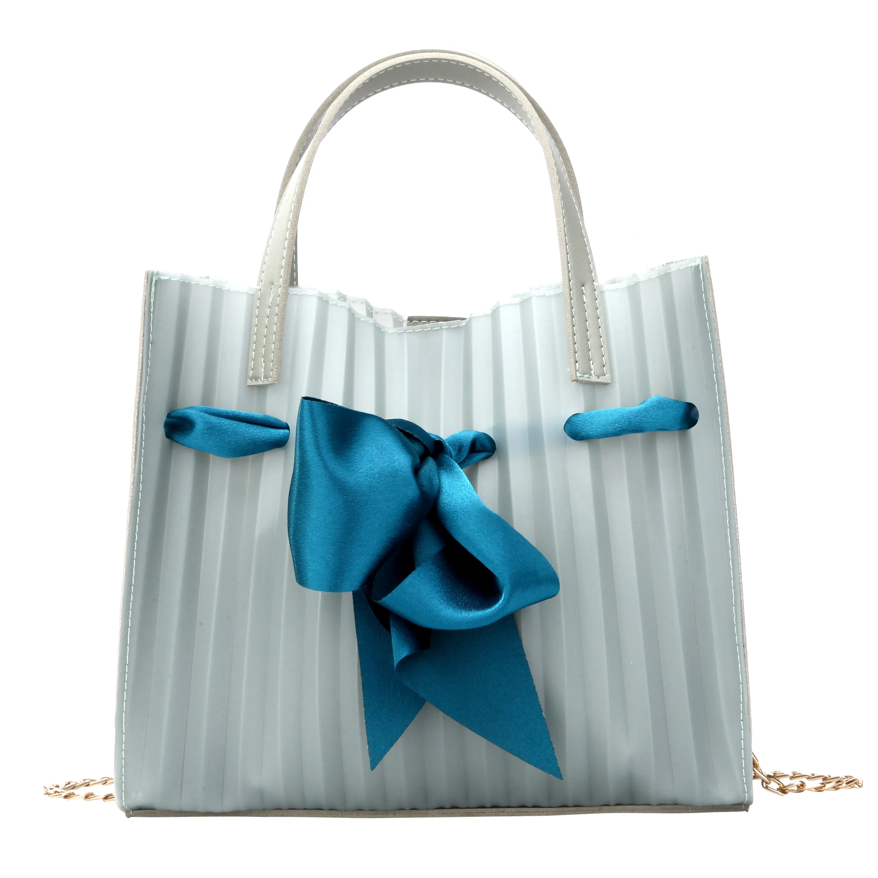 Женская прозрачная сумка через плечо от известных брендов стильная с цепочкой и