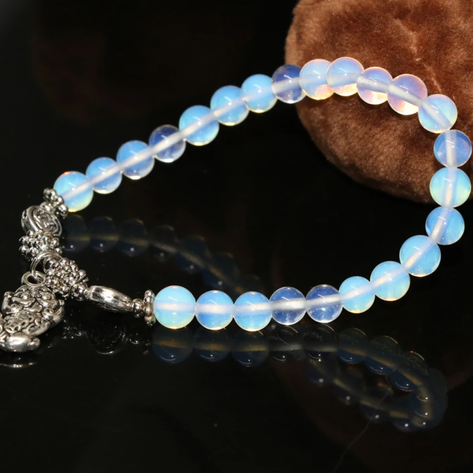 Бусины Из Белого опала и лунного камня 6 мм для вечерние стоятельного