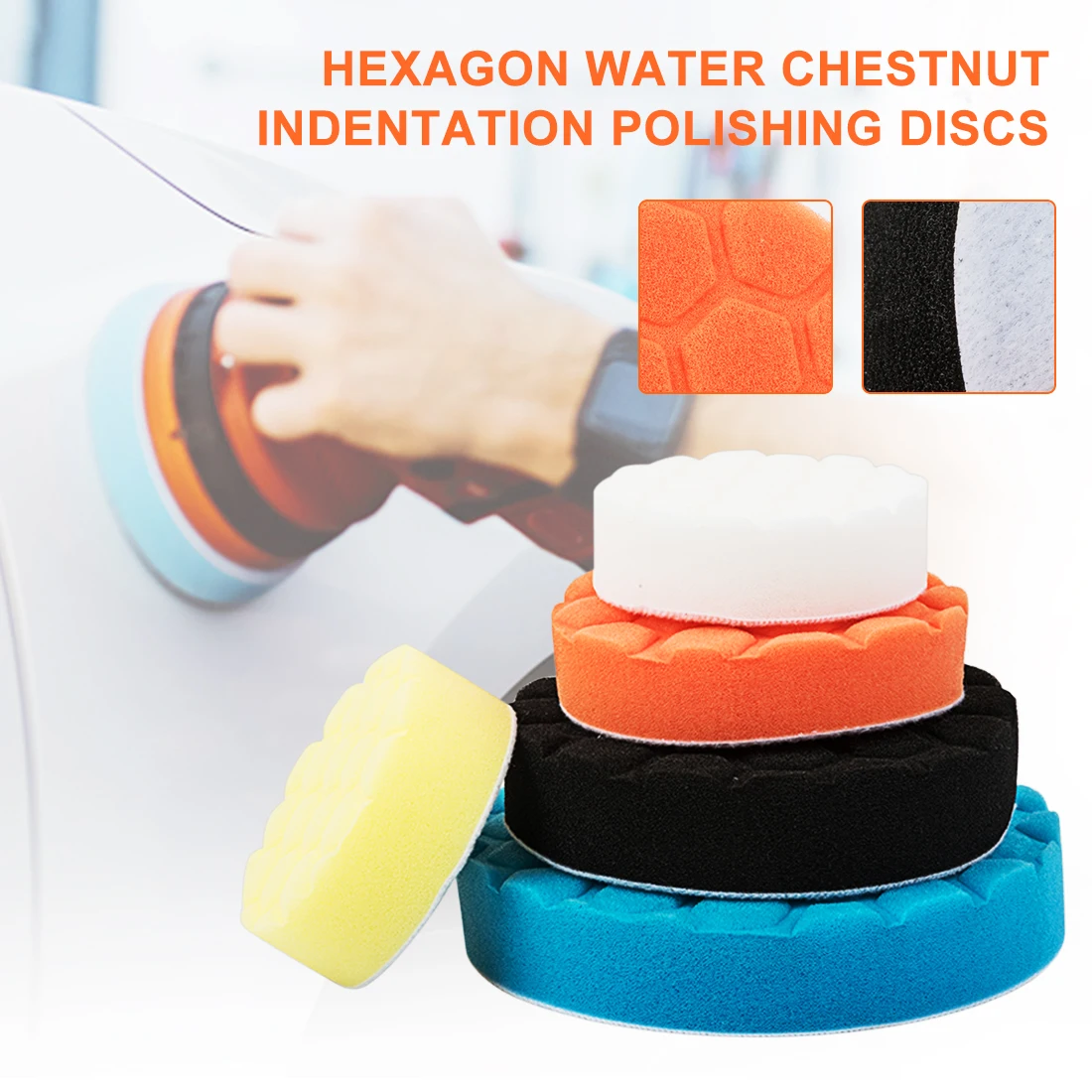 Отделка тяжелой полировки 5 шт Автомобильная полировальная губка поролоновые