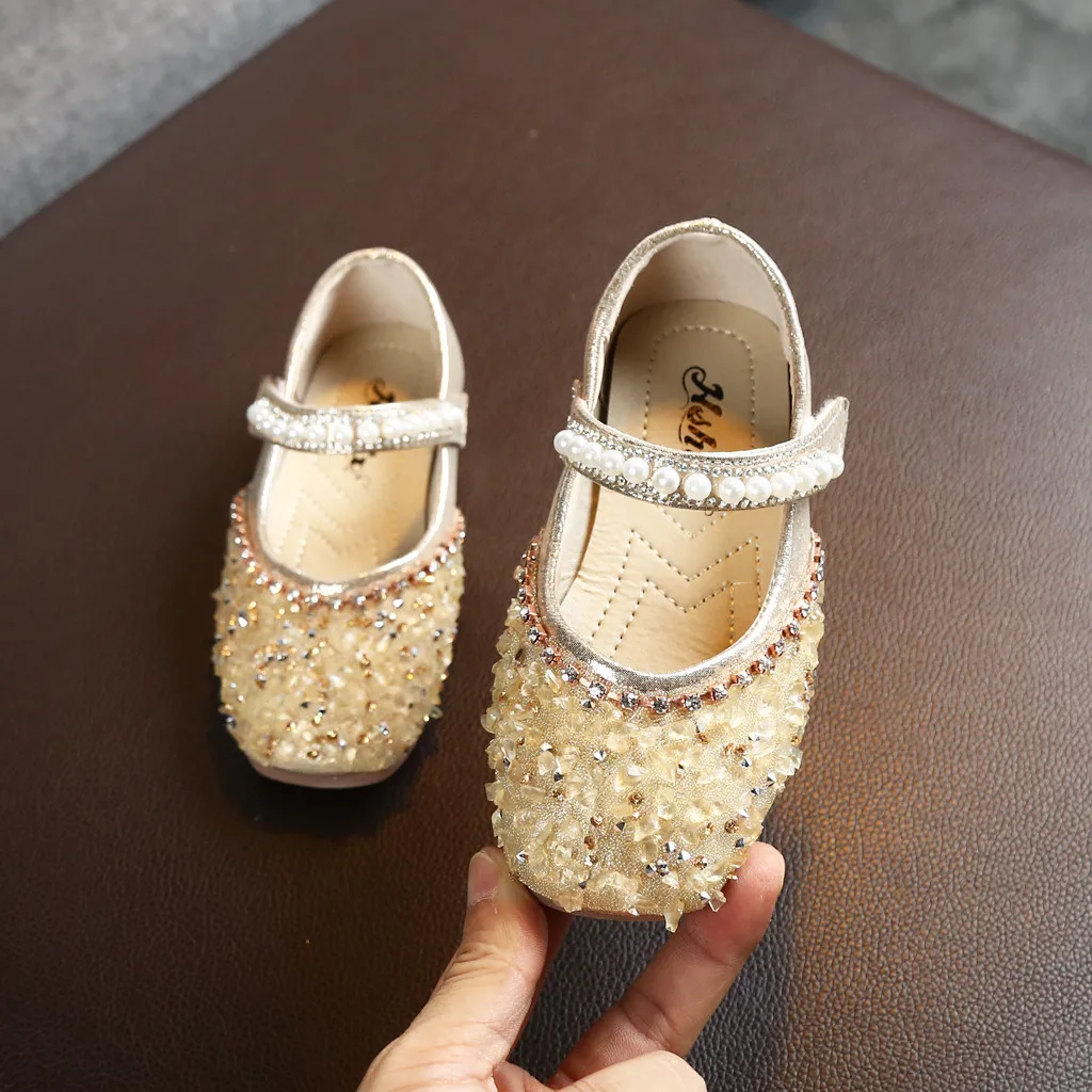 2019 Autumn Girls Shoes Princess Infant Kids Sneakers Baby Crystal Pearl Sequins Sandalias Zapatos Nino Tenis Infantil | Детская одежда