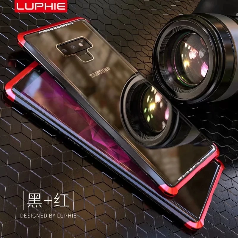 Чехол LUPHIE для samsung Galaxy Note 9 Note 8, чехол для телефона, алюминиевая металлическая рамка из поликарбоната, задняя крышка из закаленного стекла для samsung Note9 Capa