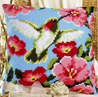 Птица 03 DIY Набор для рукоделия Подушка с вышивкой из акриловой пряжи Гобелен Холст Подушка спереди вышивка крестом наволочка - Цвет: Бургундия