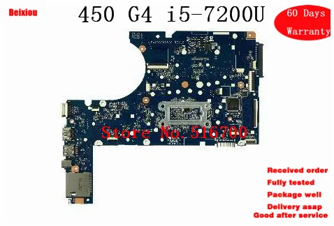 Купить Главная плата для hp Probook 450 G4 Материнская плата ноутбука 907703-601 i5-7200U 2,5 ГГц протестировал OK