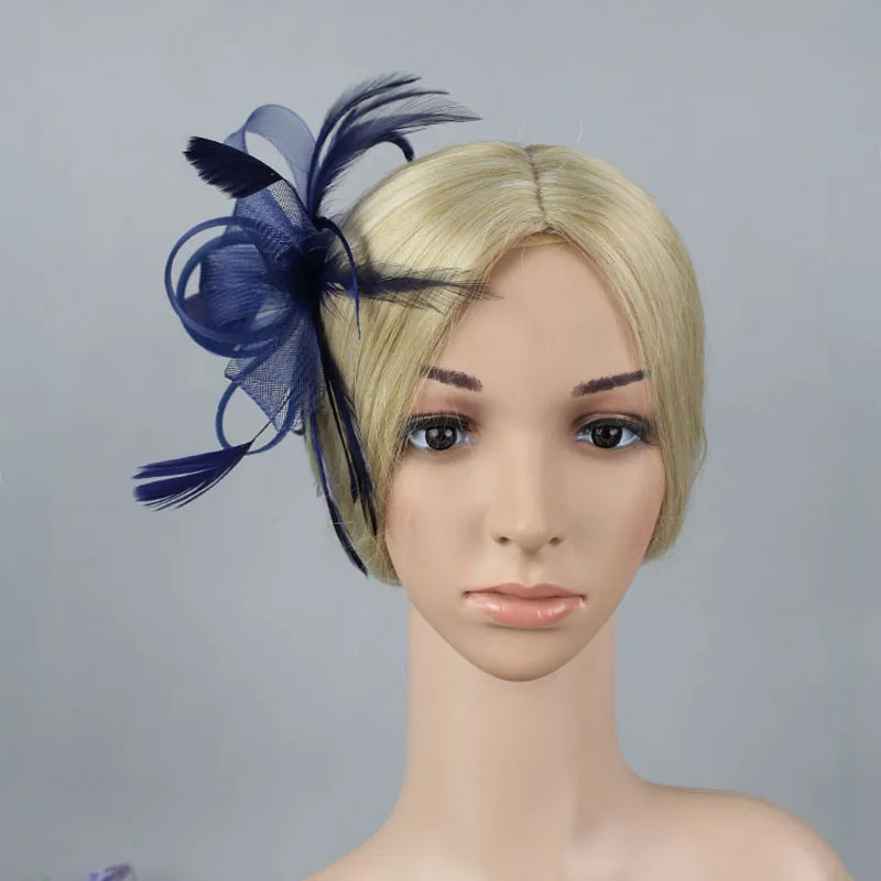Женские винтажные аксессуары для волос 1920s 50 s, цветочные сетчатые ленты-сетки, перьевые вуалетки, шляпа с повязкой на голову и зажимом для чая, вечерние