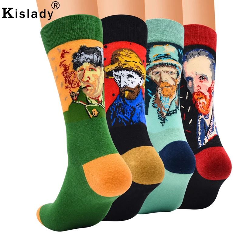 Новинка 2019 модные мужские носки в стиле ретро готические с рисунком хлопковые