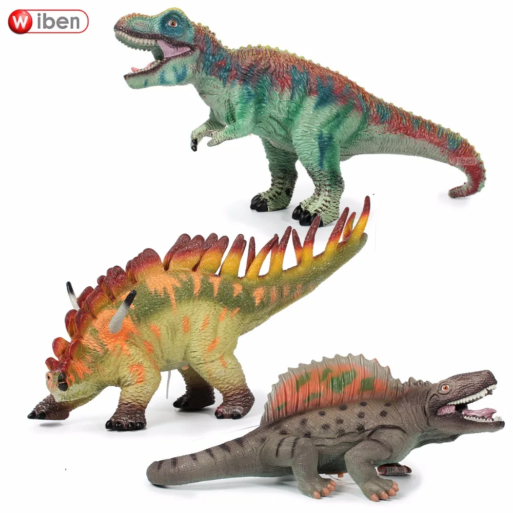 Большая игрушка динозавр Юрского периода Tarbosaurus Dimetrodon Kentrosaurus мягкие пластиковые
