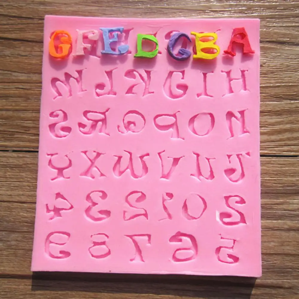 Новый Английский алфавит + Nums силиконовые формы сахарной пасты кекс шоколадные