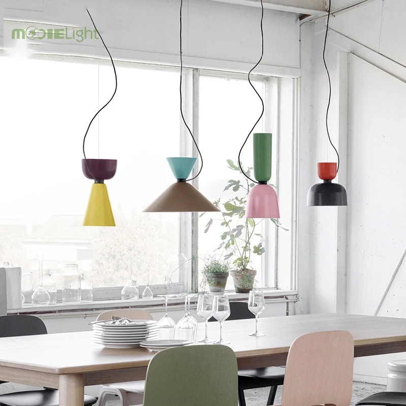 Современный подвесной светильник mooiй в скандинавском стиле цветные алюминиевые