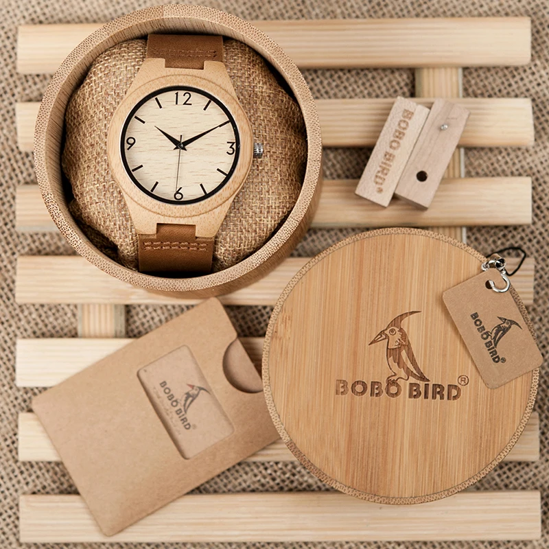 

BOBO BIRD Men Couple Watch Women Wooden Men's Watches Quartz Male Bamboo relogio feminino erkek kol saati in Gifts box