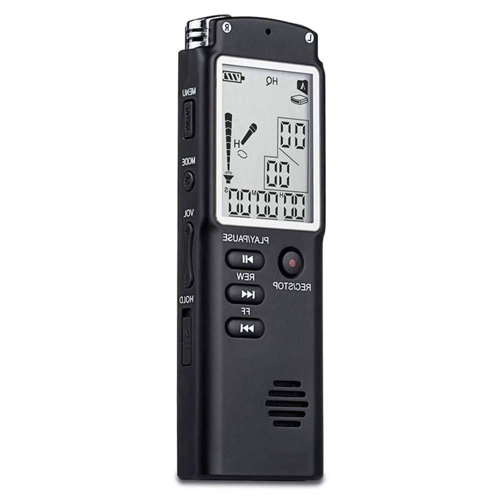 Dictaphone Mini Recorder USB Professional Large Screen Voice Recording Digital Clock WAV MP3 Player | Электроника