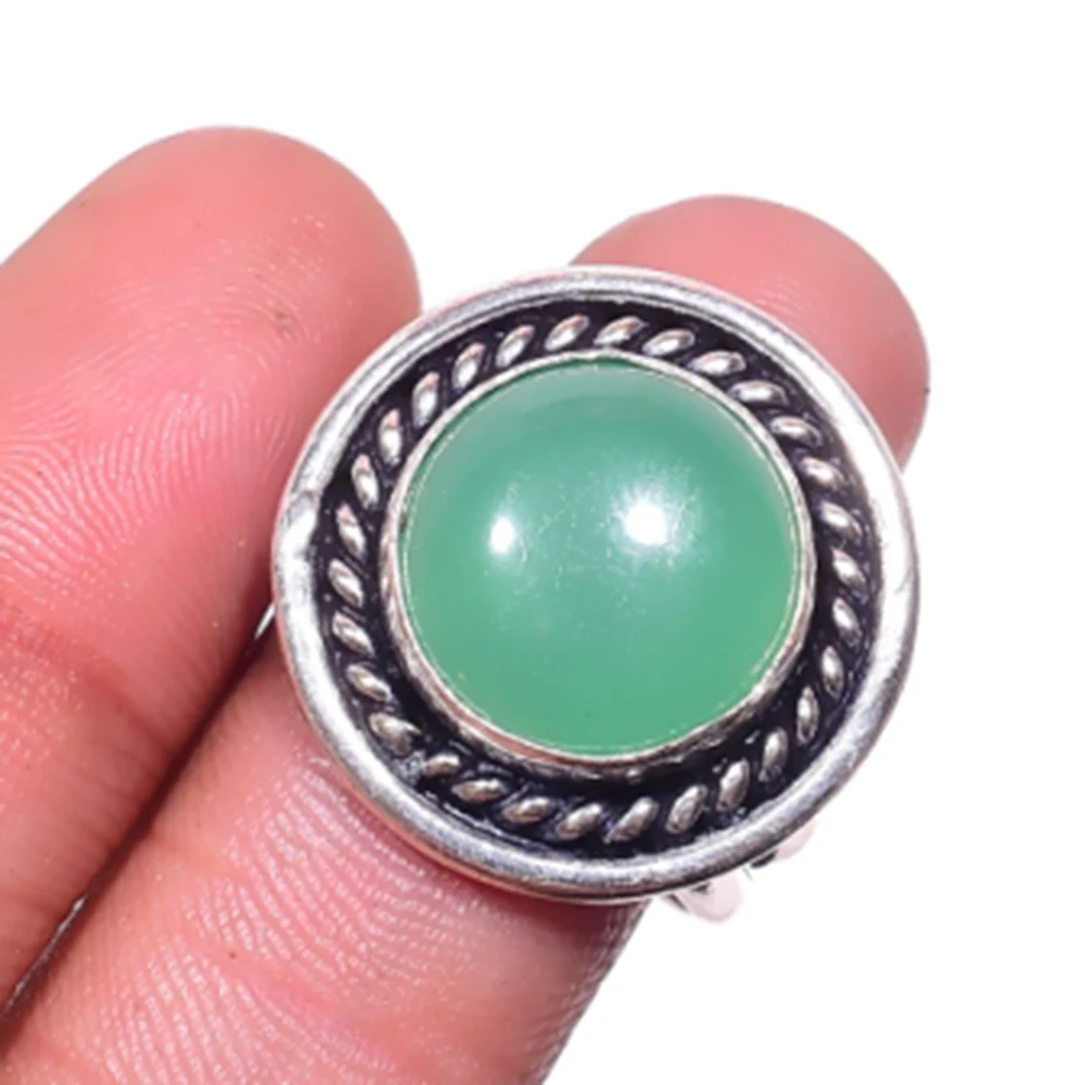 

Chalcedony Ring Silver Overlay over Copper , USA SIZE:8.75 , R4585