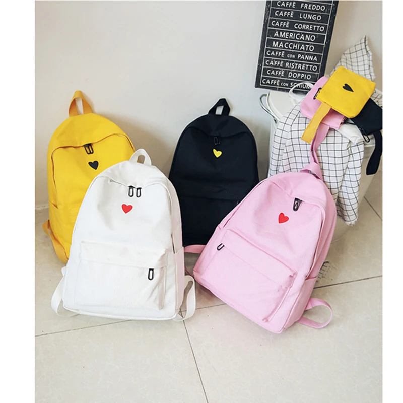 Женский рюкзак с узором в виде сердца школьный для студентов и девочек школьная