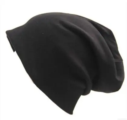 M028 Black Зимние шапки, осенние шапки, 20 цветов, Женская Шапка-бини, Женская хлопковая однотонная высококачественная повседневная многофункциональная шапка Skullies - Цвет: M028 Black