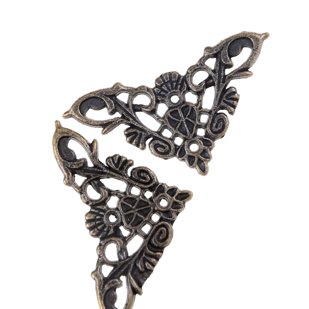 4 шт. бронзовая Шкатулка книга бабочка угловой кронштейн в античном стиле рамки