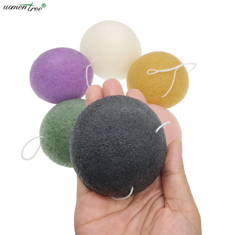 4 шт./лот натуральные активные растительные волокна Konjac очищающие губки для лица