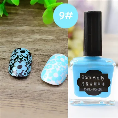 BORN PRETTY 15 мл/6 мл чистые цвета ногтей лак для стемпинга сладкий стиль стемпинг ногтей покрытие 72 Цвета Доступные лаки для ногтей - Цвет: 15ml Color 9