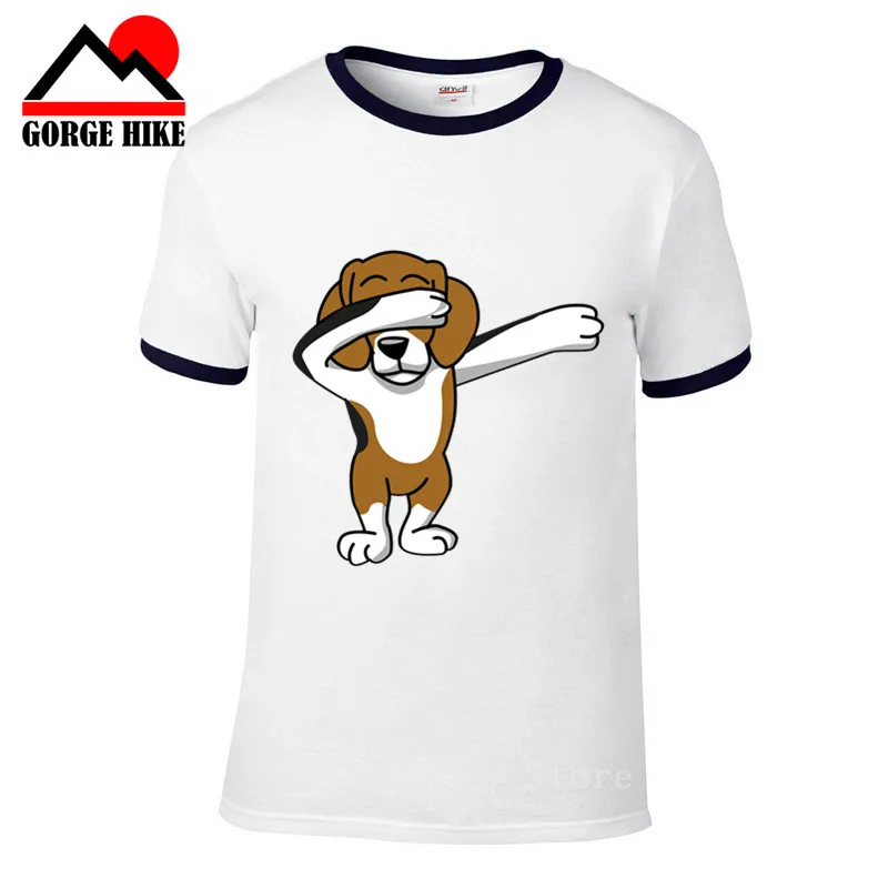 Футболка с коротким рукавом Lovely Dabbing Beagle Dance Funny Dog модная мужская футболка вырезом
