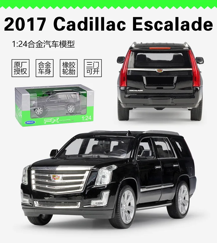 1:24 Welly Cadillac Escalade SUV литая модель автомобиля