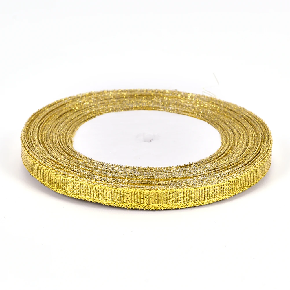 1 рулон атласная лента серебристого/золотистого цвета|Ленты для шитья| |