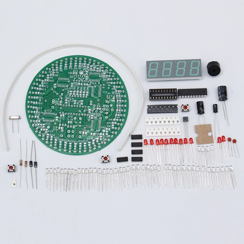 Вращающиеся часы DIY Kit электронный будильник 172 компонентов секунд шоу коррекция