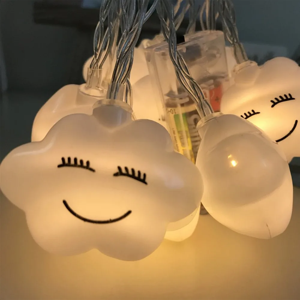 Украшение 2 м 10 светодио дный s LED Улыбка облако огни строки батарея питание Крытый