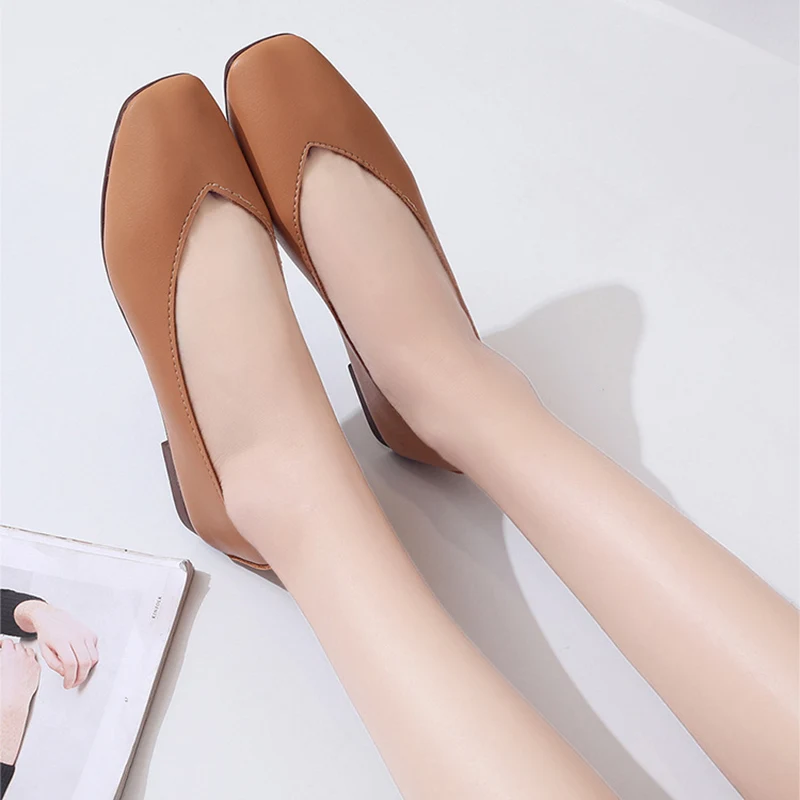 Женские повседневные Мокасины без застежки KHTAA осенние туфли на плоской подошве