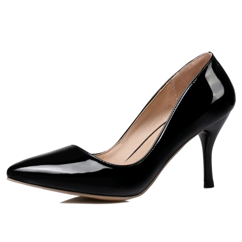 SJJH/женские туфли лодочки из лакированной кожи с острым носком и шпилькой 8 см 6