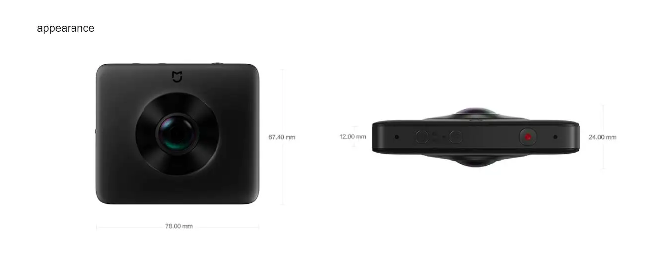 Оригинальная Экшн-камера Xiao mi Panorama mi Sphere camera Ambarella 3,5 K, Спортивная камера для записи видео mi Sphere camera Kit