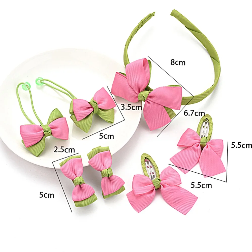 M MISM 7 шт. милые заколки для волос с бантиком набор аксессуаров резинка зажимы