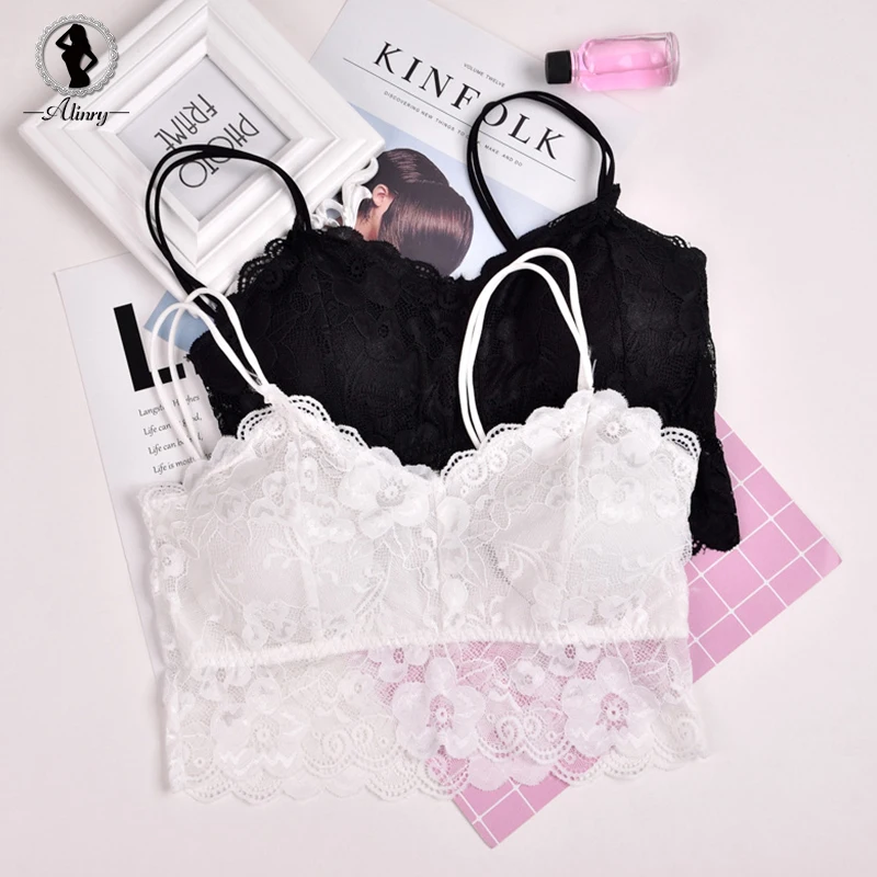 ALINRY сексуальный лифчик топ кружева Женские топы bralette короткие на бретелях без