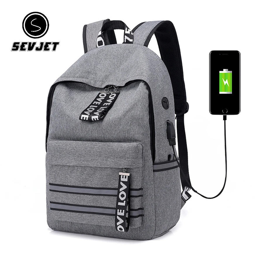 Холст Унисекс Рюкзак usb зарядка школьный рюкзак качество Путешествия Школьные