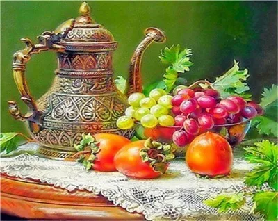 052 AZQSD Алмазная вышивка, украшение для дома на кухне, алмазная живопись, фрукты, стразы, Алмазная мозаика, полный дисплей, подарок - Цвет: 052