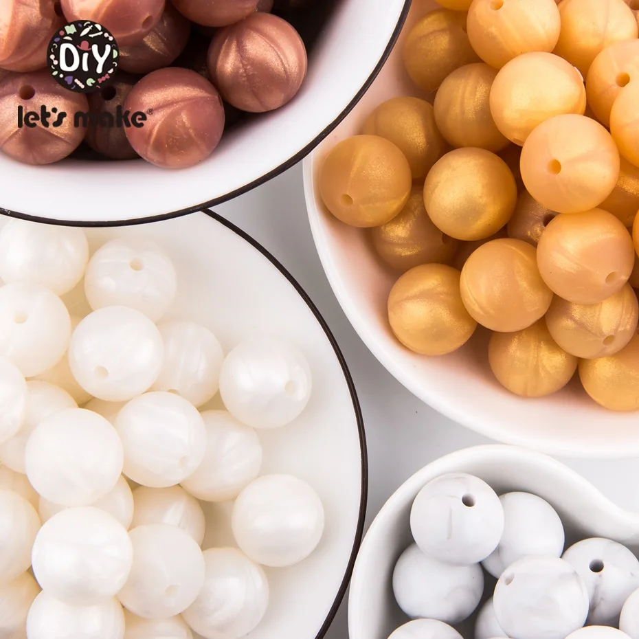50 шт. силиконовые бусины прорезыватели для зубов 15 мм|round beads|silicone beadsmetallic beads |