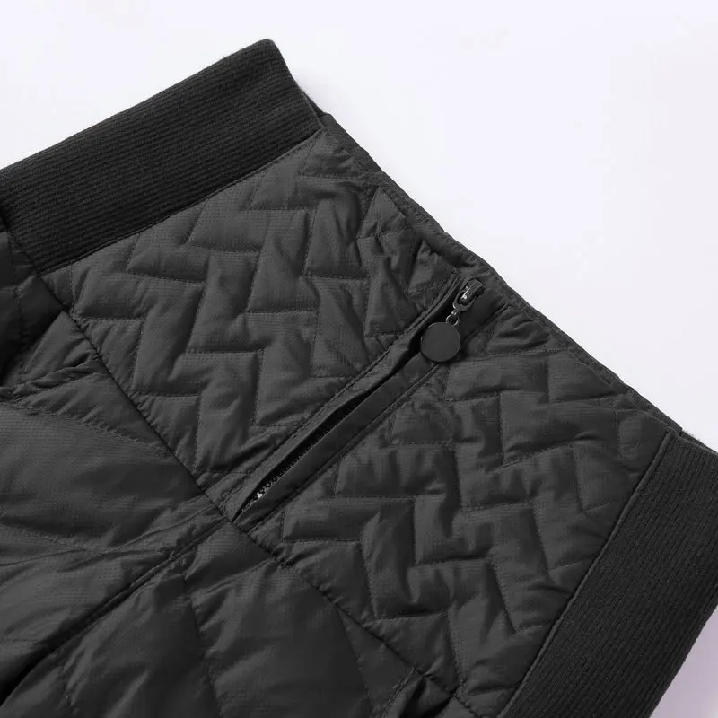 4XL размера плюс, женские брюки, зимние брюки с высокой талией, верхняя одежда для женщин, женские модные облегающие теплые плотные брюки на утином пуху
