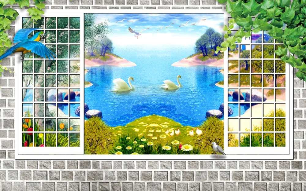 

3D Window Curtains For Bedding room Home Decoration Living Room Natural Art