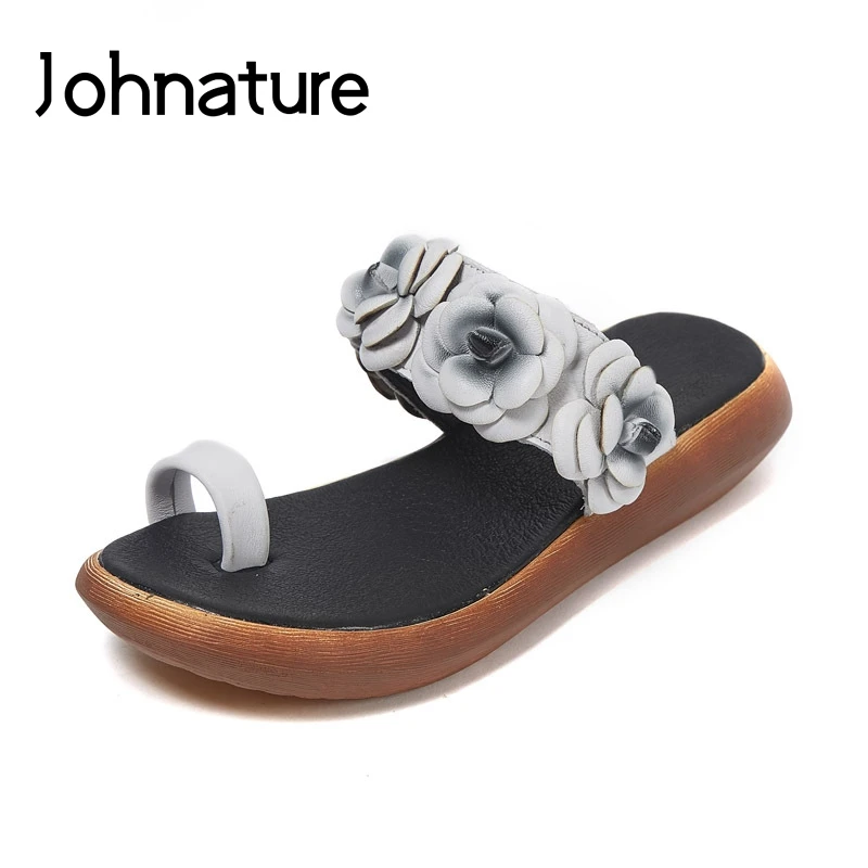 Новинка 2019 года сезон лето уличные тапочки из натуральной кожи повседневные