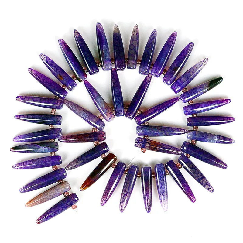 

1Strand Colorful Stone Stone Crystal Pendants Jewelry DIY Supplies Top point Shape Clear Quartz Rainbow Stone Stone Pendants
