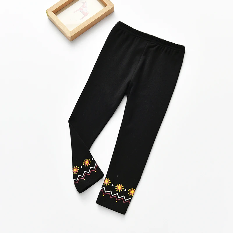 Штаны для девочек 2018 новые модные длинные штаны из чистого хлопка с принтом