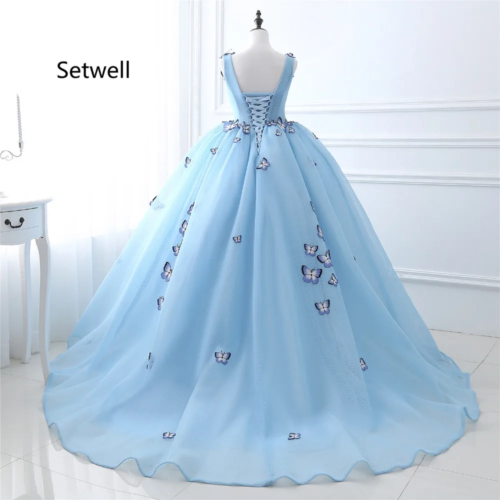Setwell Новая мода 3-D Свадебные платья с аппликацией развертки поезд бальное платье