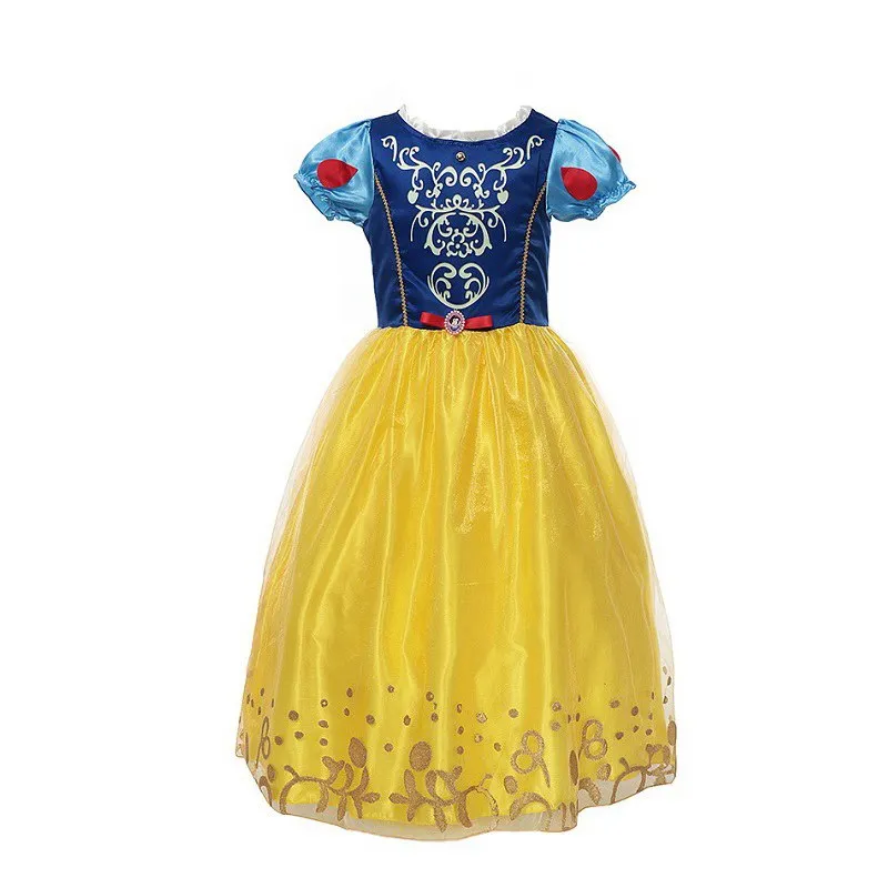 Dress Only VOGUEON/костюм принцессы Белоснежки для костюмированной вечеринки для девочек детский наряд на Хэллоуин для От 2 до 8 лет, Детская праздничная одежда на день рождения - Цвет: Dress Only
