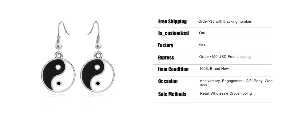 Трендовые серьги-Крючки Tai Chi Yin Yang для женщин, шармы BBF, двухсторонние, для рождественской вечеринки, лучший друг, серьги, подарки, Прямая поставка