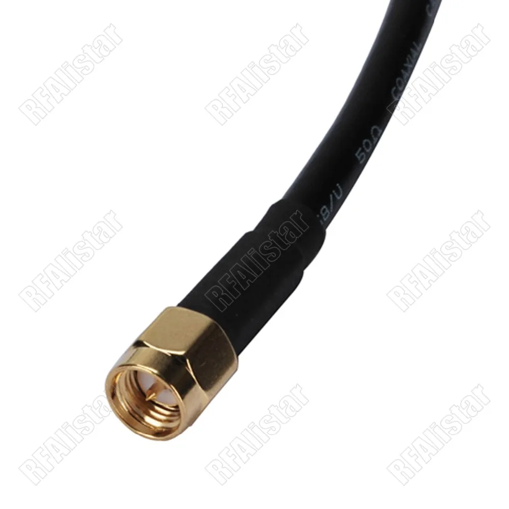 Низкопотеряный SMA-разъем (мужской) с разъемом RG58, удлинительный кабель для любительского радио Ham длиной 30 см / 50 см / 80 см / 100 см / 200 см / 300 см / 500 см / 800 см на.