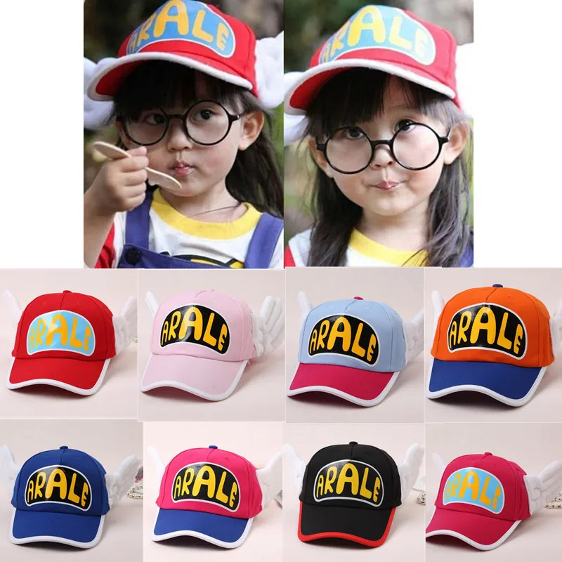 

Kids Children Anime Cute Dr.Slump Arale Angel Wings Cosplay Hats Baseball Cap