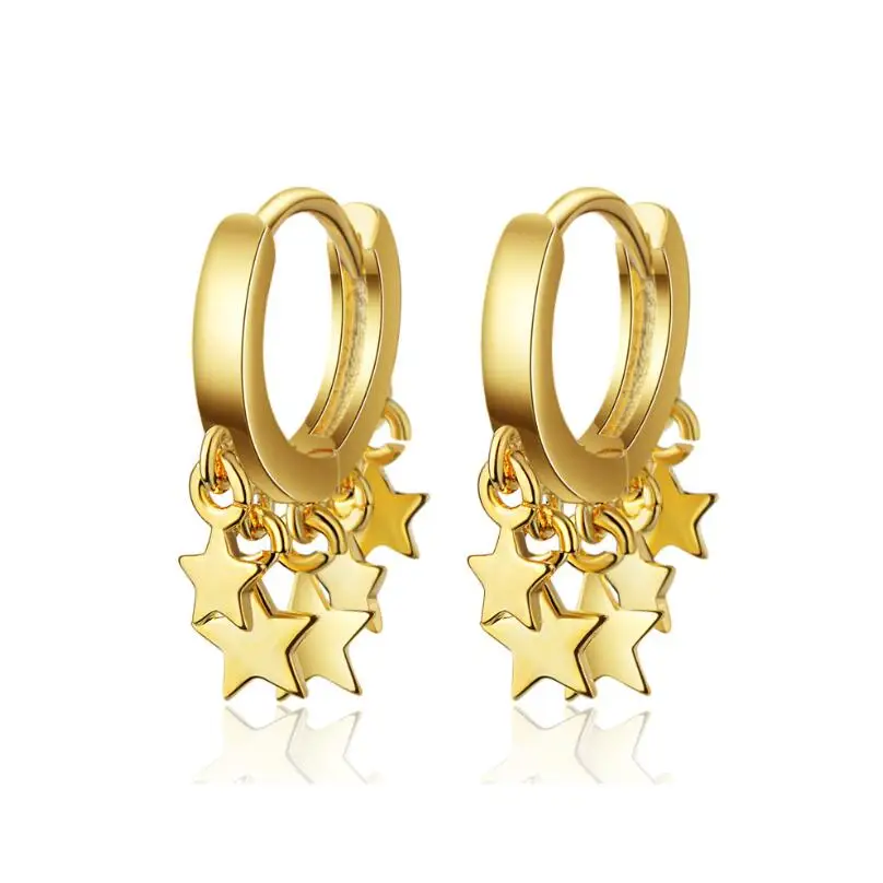 Gold Новинка, простые серьги в форме звезды, пентаграммы, для женщин, тренд, креативные, 925 пробы, серебряные ювелирные изделия, вечерние, подарок, Oorbellen, SAE130 - Окраска металла: Gold