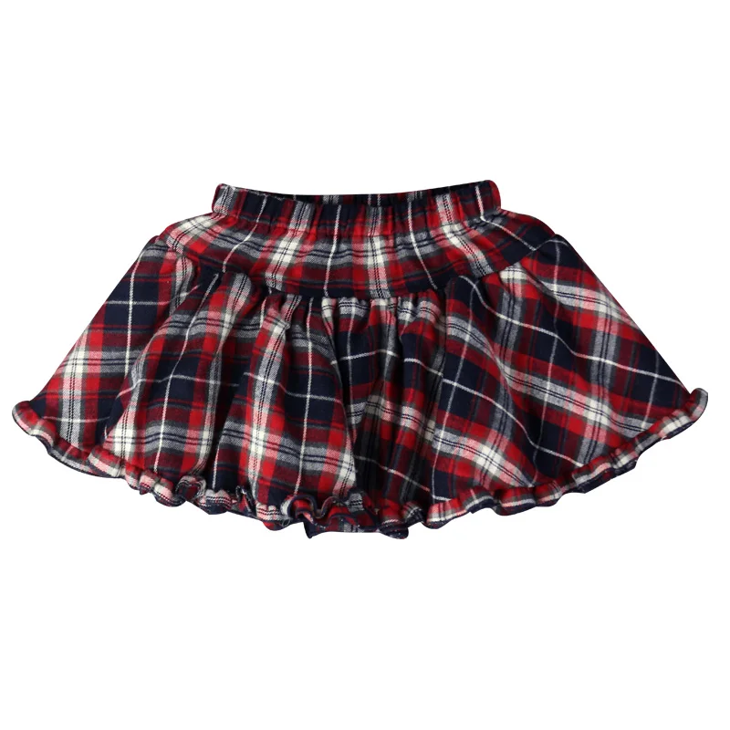 Праздничные Мини-джинсы для девочек юбки-пачки детская клетчатая четырехслойная